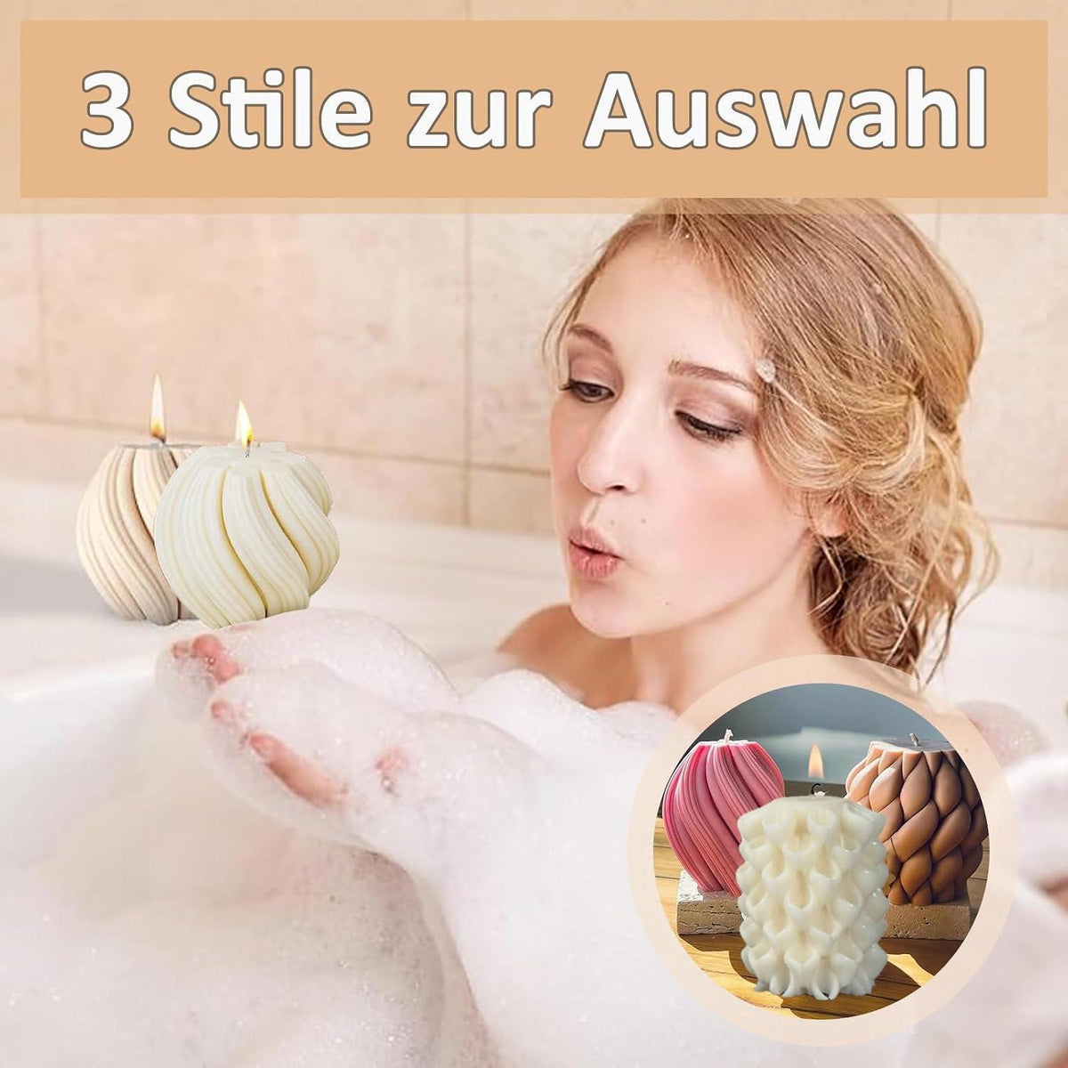 Silikon Kerzen Gießform Set | 3D Kerzenformen für DIY Duftkerzen