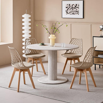 Moderner Esstisch mit Marmoroptik – 115x115cm, Grau