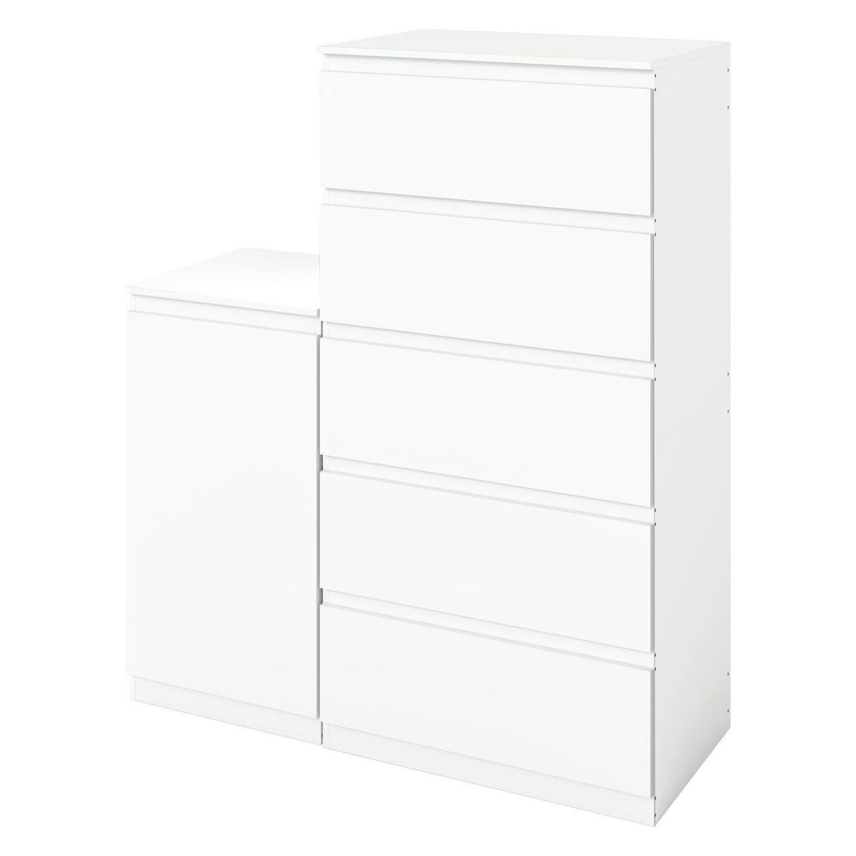 2er-Set Kommoden Weiß mit 0 & 5 Schubladen – Schlafzimmer & Büro