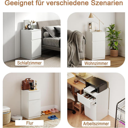 Weißer Nachttisch mit Schublade – 40x40x75 cm