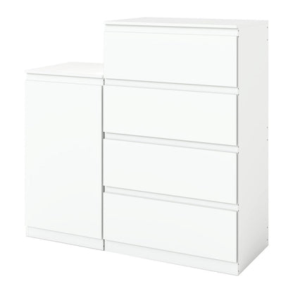 2er-Set Kommoden Weiß mit 0 & 4 Schubladen – Schlafzimmer & Büro