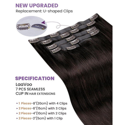 Echthaar Clip-in Extensions Braun 55cm – Volumenspendend & Längenverlängerung
