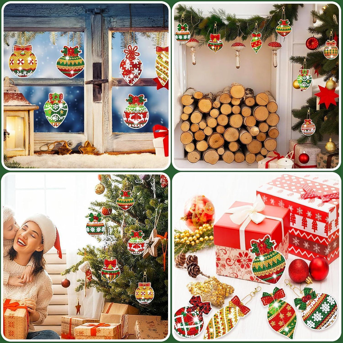 Diamantmalerei Weihnachten Set 20 Schlüsselanhänger DIY Basteln