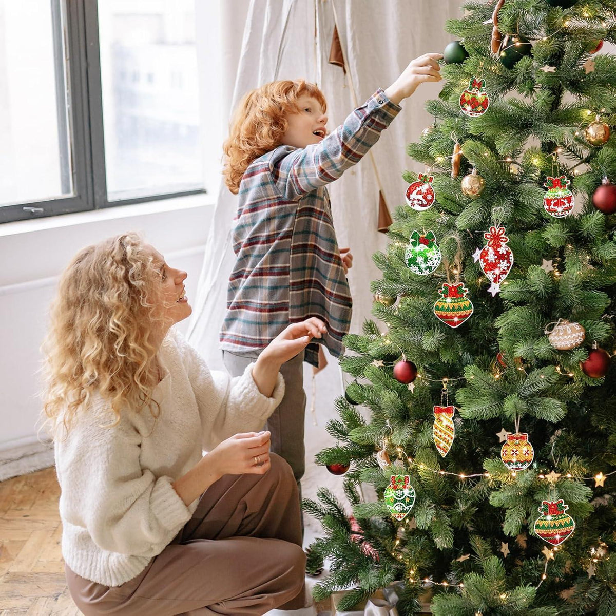 Diamantmalerei Weihnachten Set 20 Schlüsselanhänger DIY Basteln