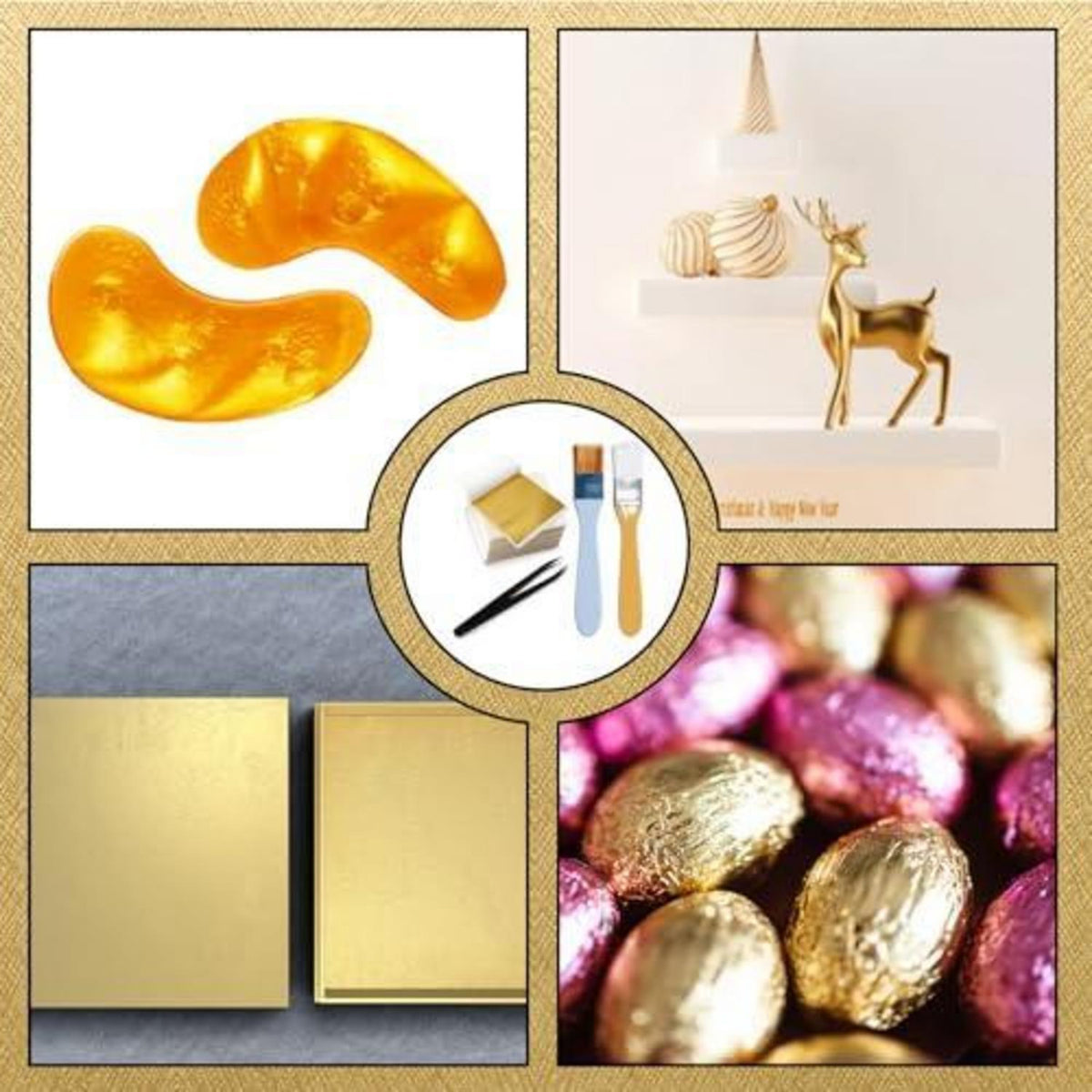 Blattgold Set 203-teilig – Goldfolie für Basteln, Kunst & DIY