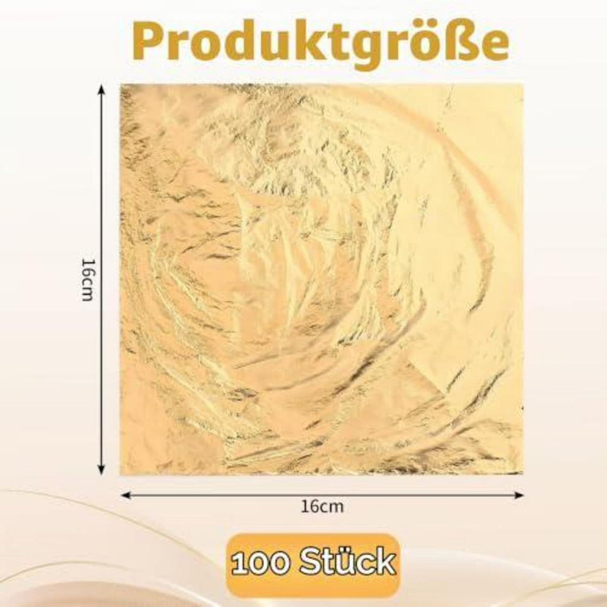 100 Blatt Imitations Blattgold – 16x16cm zum Basteln & Dekorieren