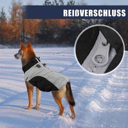 Wasserdichter Hundemantel Winter – Verstellbare Jacke mit Geschirr