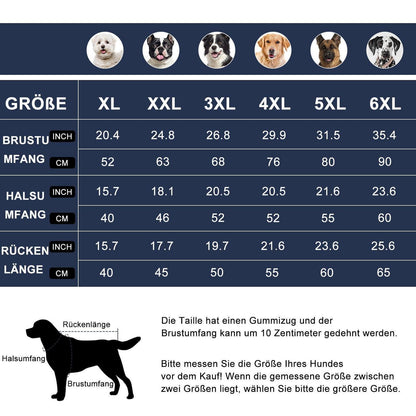 Wasserdichter Hundemantel Winter – Verstellbare Jacke mit Geschirr