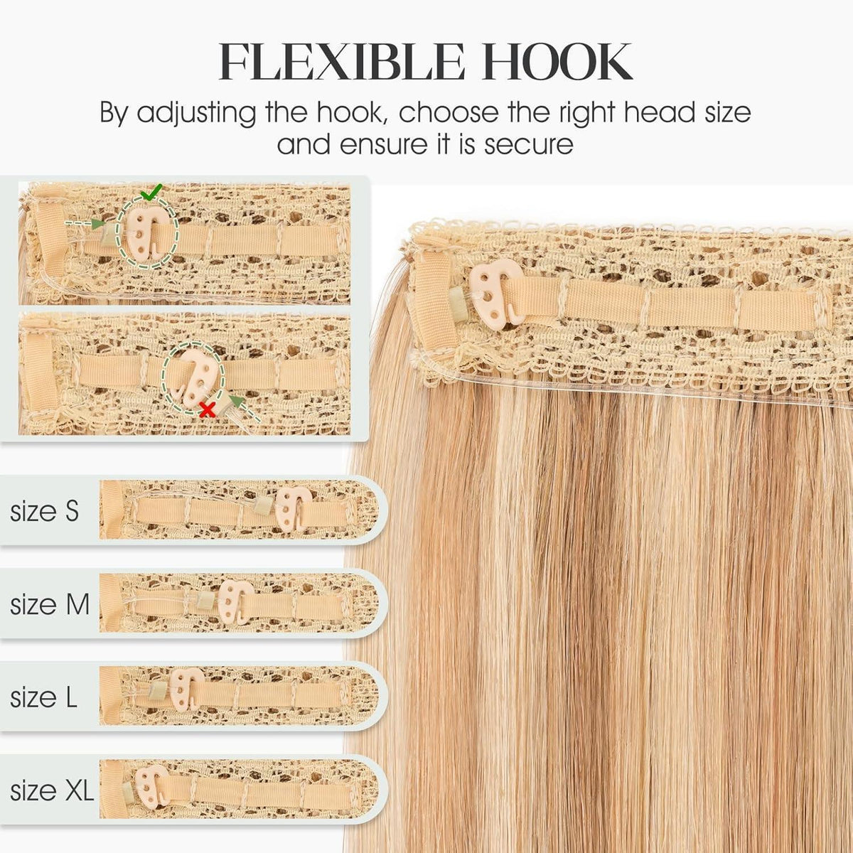 Echthaar Extension Flip In 45cm Goldbraun & Blond