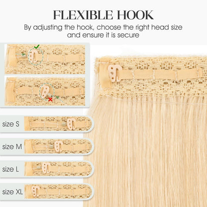 Echthaar Extension Platinblond 30cm – Unsichtbare Drahtverlängerung