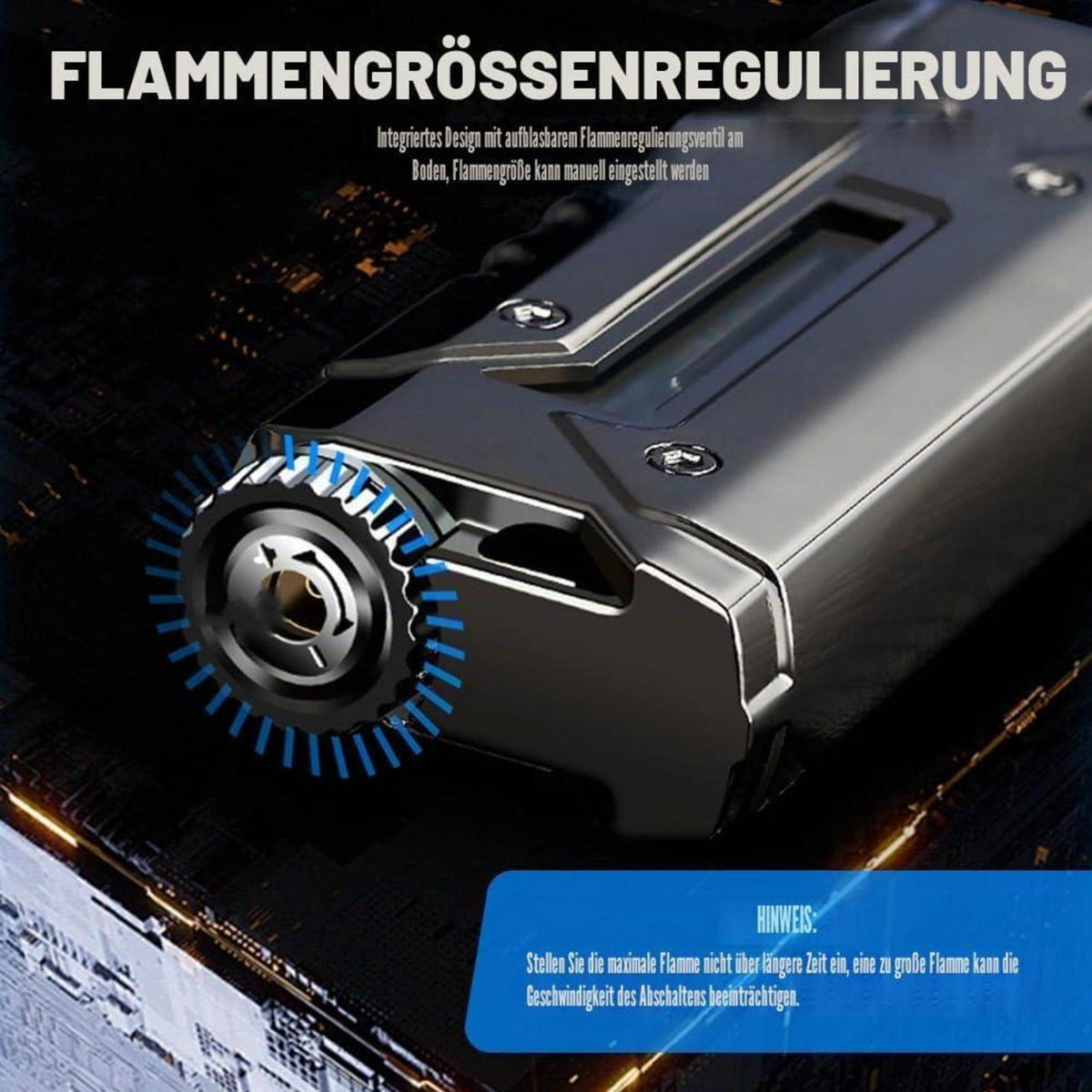 Winddichtes Sturmfeuerzeug mit LED-Licht & Nachfüllfunktion