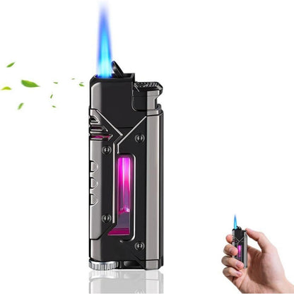 Winddichtes Sturmfeuerzeug mit LED-Licht & Nachfüllfunktion
