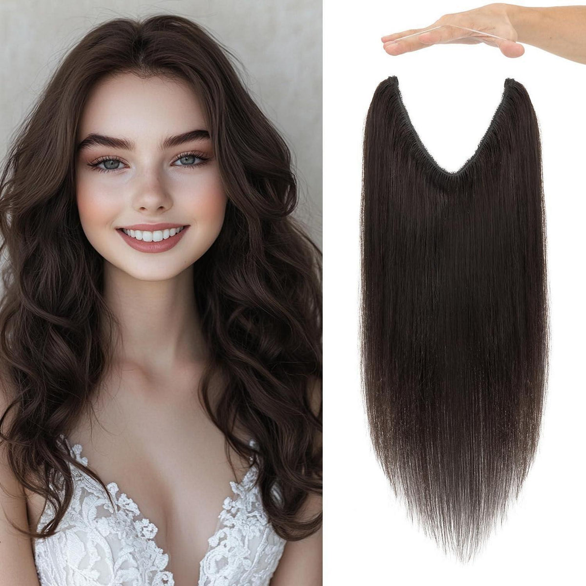 Echthaar Extension Flip-In 40cm Schwarz – Unsichtbare Verlängerung