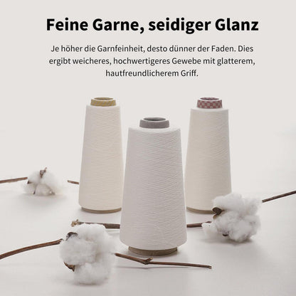 Satin Bettwäsche Set 200x220 cm Beige Baumwolle