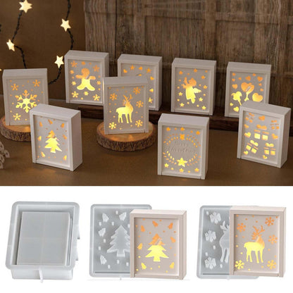 Silikonform Weihnachten: Geschenkboxen & Elch zum Gießen