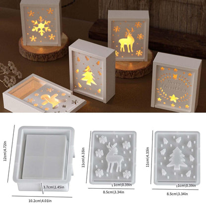 Silikonform Weihnachten: Geschenkboxen & Elch zum Gießen