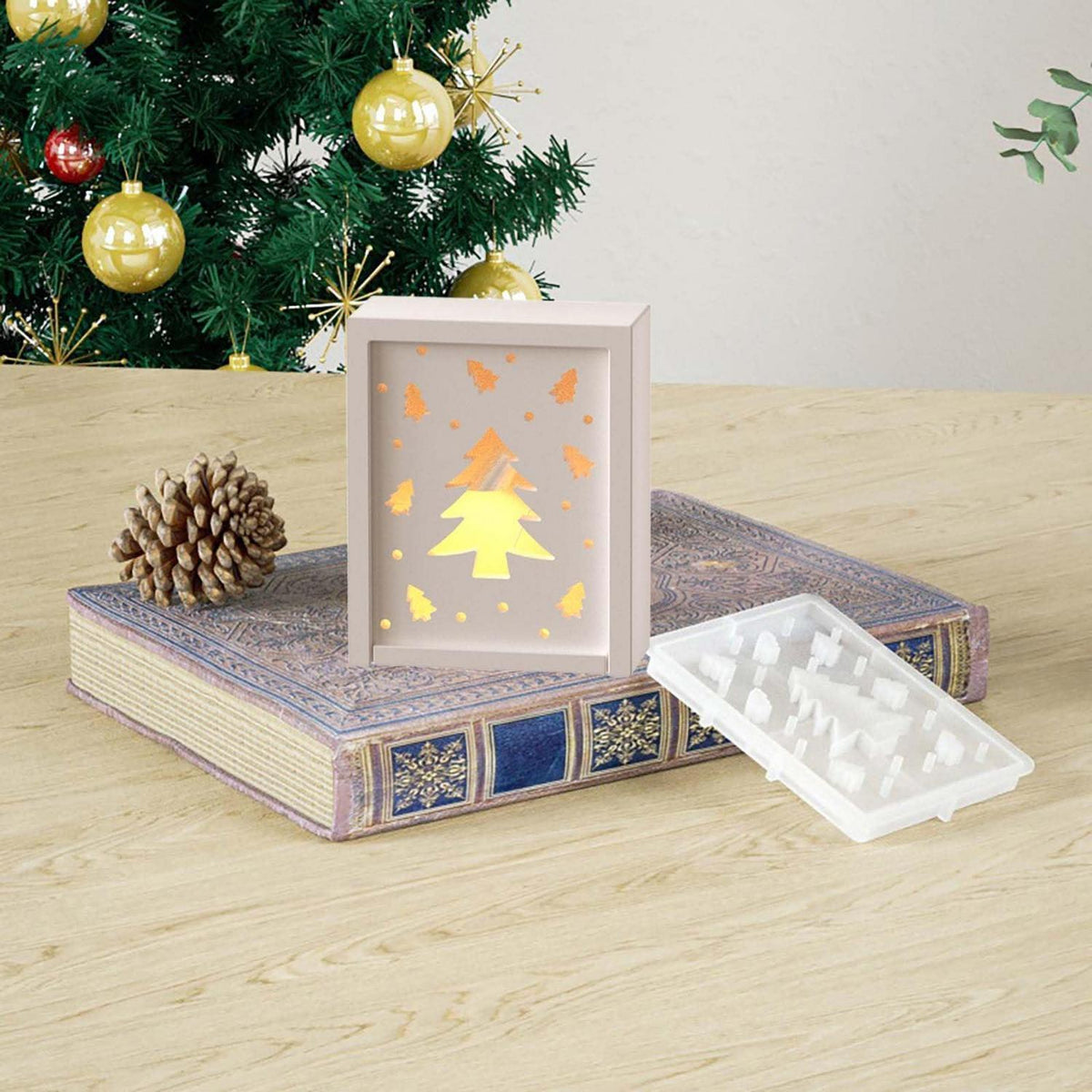 Silikonform Weihnachten: Geschenkboxen & Elch zum Gießen