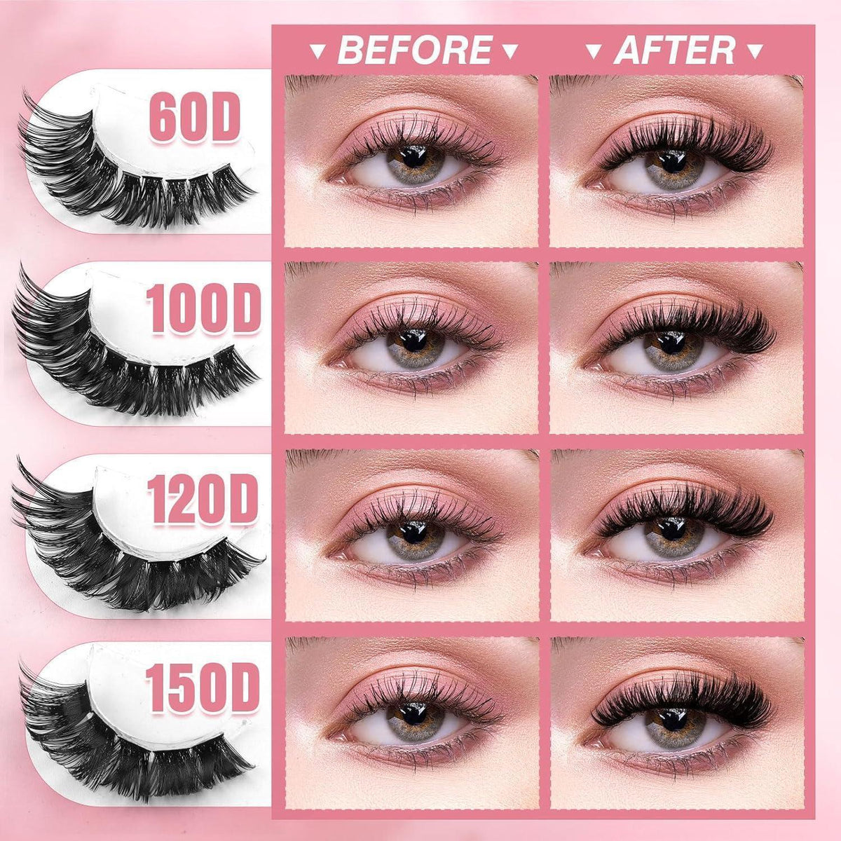 Wimpern-Extensions Cluster Set | 544 Stück D Curl 10-16mm