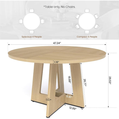 Runder Esstisch Eiche 120cm – Stabil & Modern für 4-6 Personen