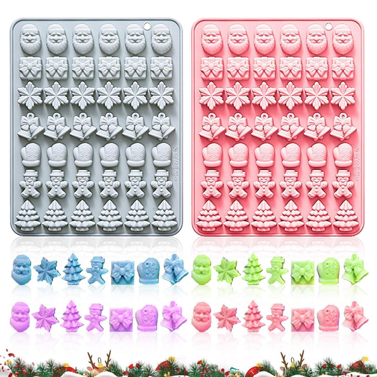 2x Silikonform Weihnachten: Lebkuchenmann, Baum & mehr