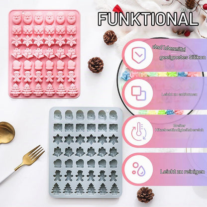2x Silikonform Weihnachten: Lebkuchenmann, Baum & mehr