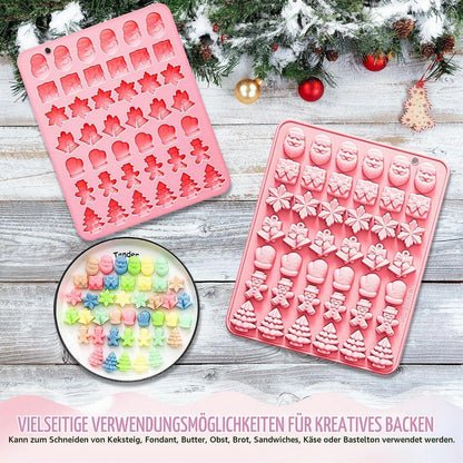 2x Silikonform Weihnachten: Lebkuchenmann, Baum & mehr