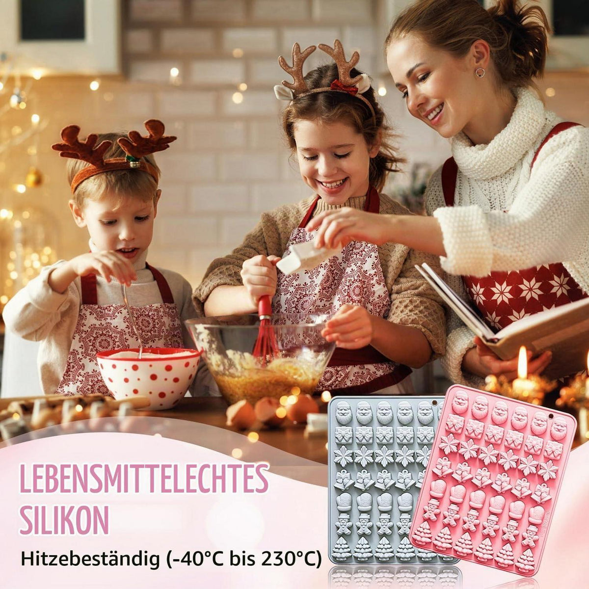 2x Silikonform Weihnachten: Lebkuchenmann, Baum & mehr