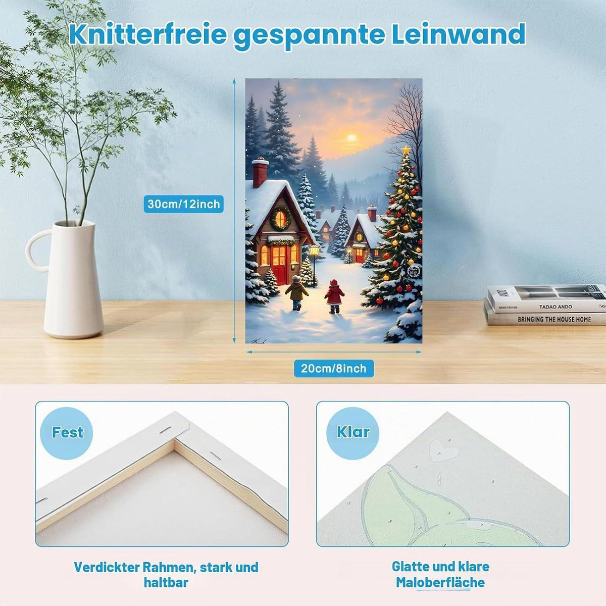 Weihnachtsbaum Malen nach Zahlen mit Rahmen – DIY Geschenk für Erwachsene