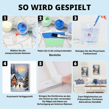 Weihnachtsbaum Malen nach Zahlen mit Rahmen – DIY Geschenk für Erwachsene