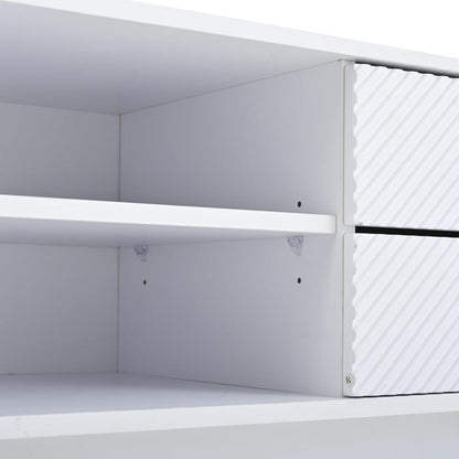 TV Lowboard Weiß mit Stauraum – 200x40x50.5cm