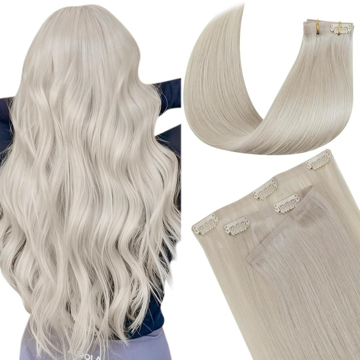 Echthaar Clip-in Extensions Blond #60 – 35cm, 100g