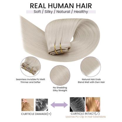 Echthaar Clip-in Extensions Blond #60 – 35cm, 100g