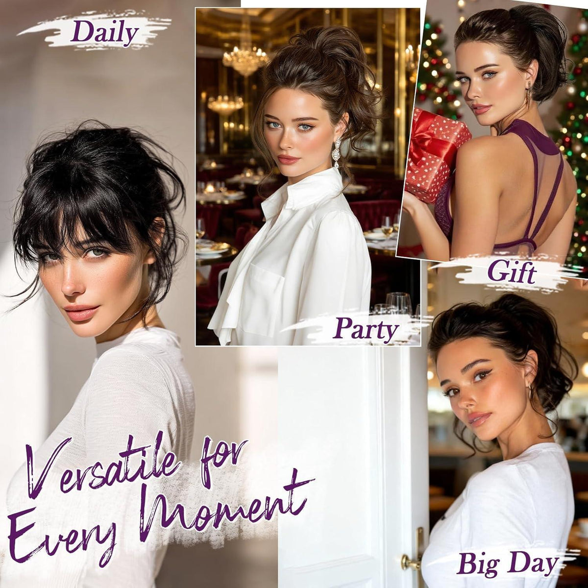 Echthaar Pferdeschwanz Extension Dunkelbraun Mix – DIY Dutt Haarteil