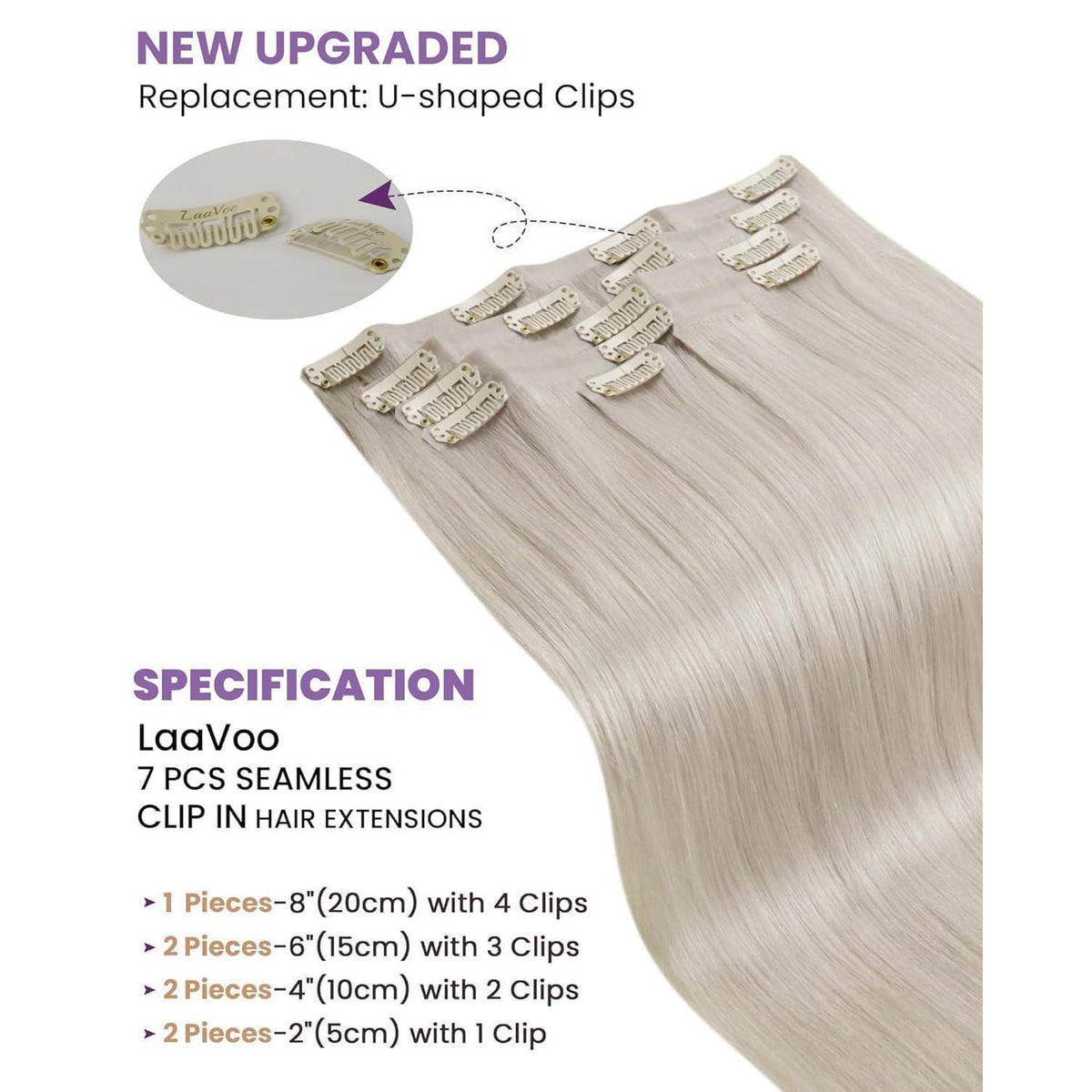 Echthaar Clip-in Extensions Blond 50cm – Volumenspendend & Längenverlängerung