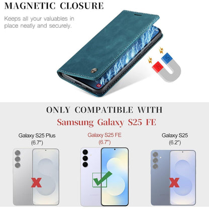 Klapphülle für Samsung Galaxy S25 FE 5G Blaugrün in Lederoptik
