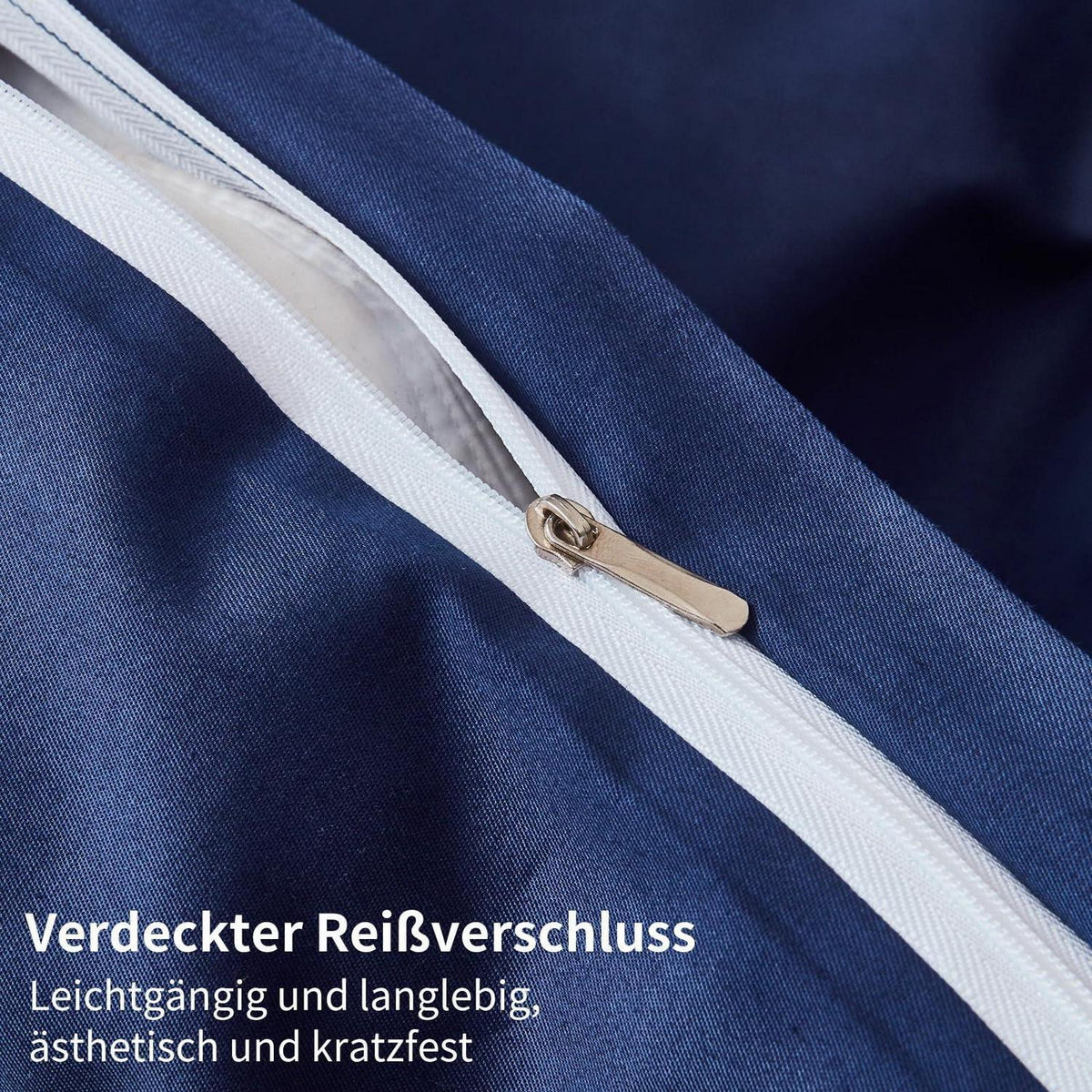 Dunkelblaue Bettwäsche 135x200 - 4-teilig, 100% Baumwolle