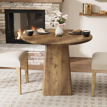 Runder Esstisch 80cm Landhausstil Braun für 2-4 Personen
