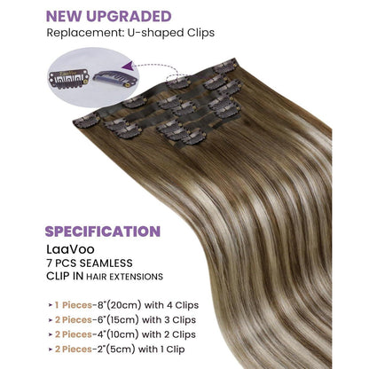 Echthaar Clip-In Extensions Balayage Blond 35cm