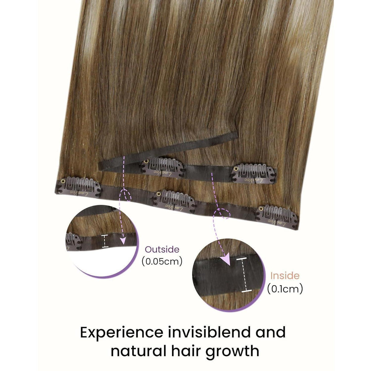 Echthaar Clip-In Extensions Balayage Blond 35cm