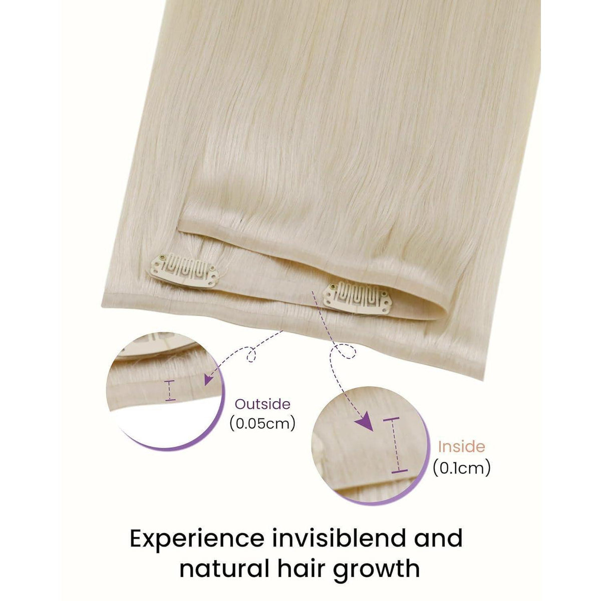 Echthaar Clip-in Extensions Blond #613 – 45cm, 100g