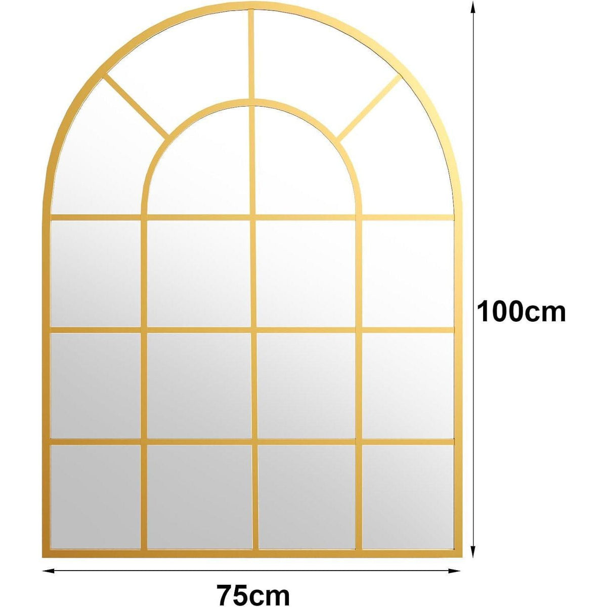 Koonmi Gitter Wandspiegel Gold 100x75 cm – Dekorativer Spiegel