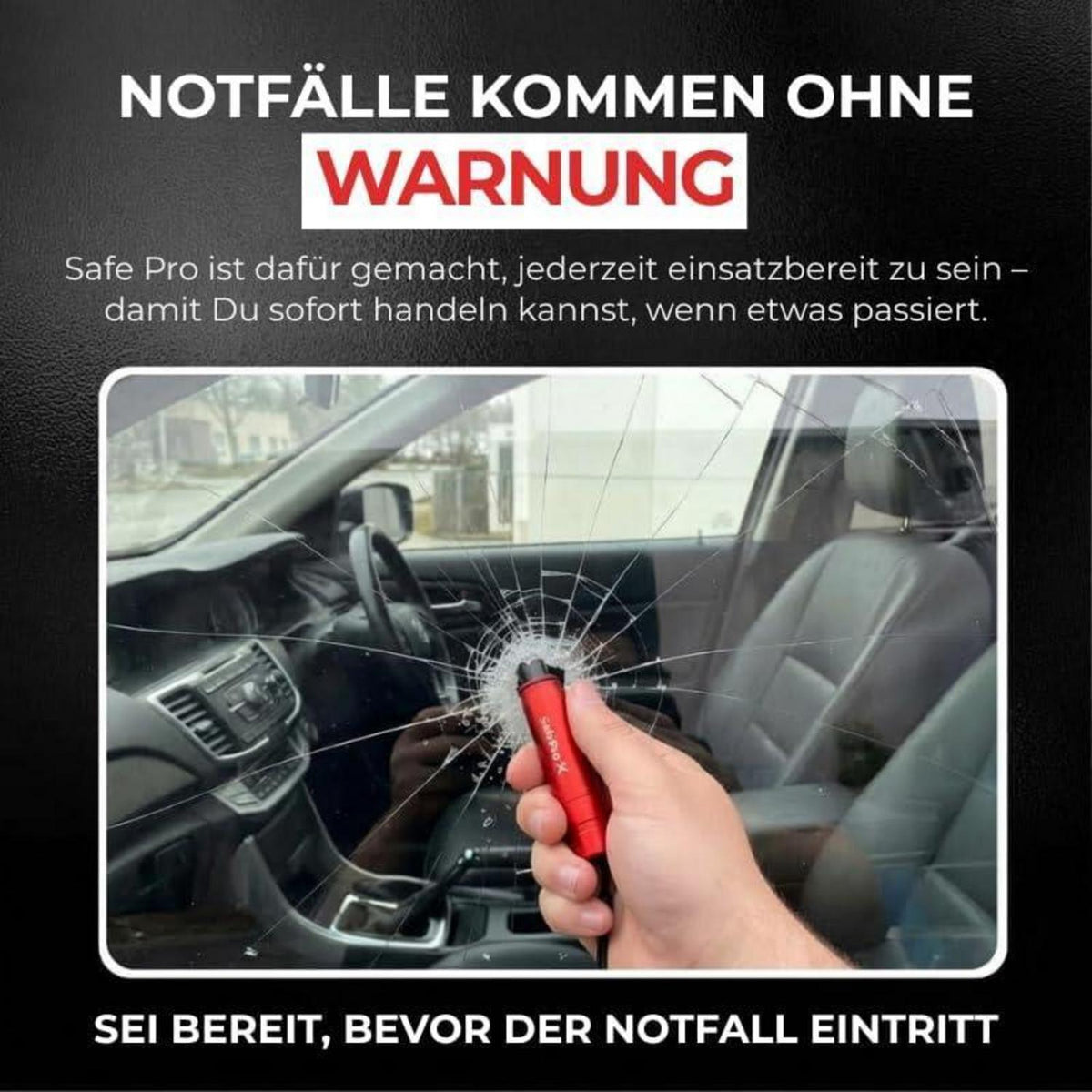 Notfallhammer Auto mit Gurtschneider (4er-Pack)