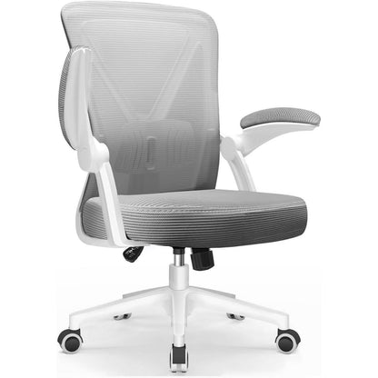 Ergonomischer Bürostuhl mit Lendenstütze und Wippfunktion, Grau