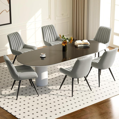 Esszimmerstühle 6er Set Grau | Polsterstühle mit Sitzkissen