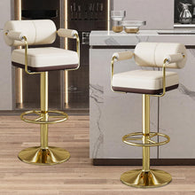 Vigosit Barhocker Set Höhenverstellbar, Drehbar & Gepolstert, Weiss