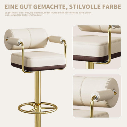 Vigosit Barhocker Set Höhenverstellbar, Drehbar & Gepolstert, Weiss