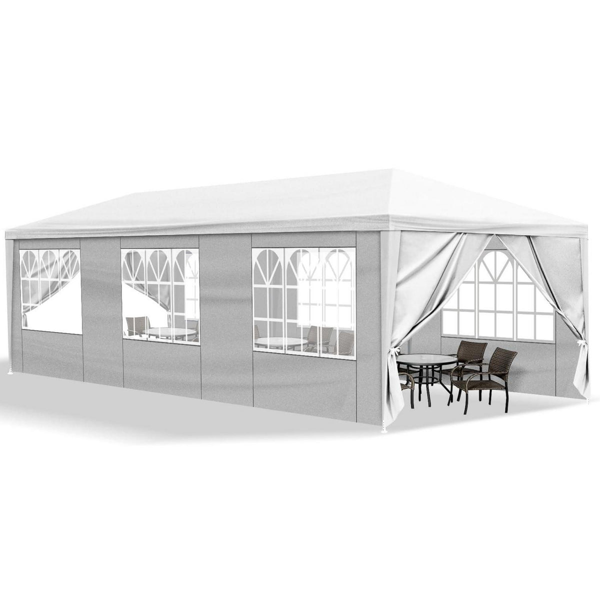 Faltpavillon 3x9m mit 8 Wänden – Wasserdicht & Robust