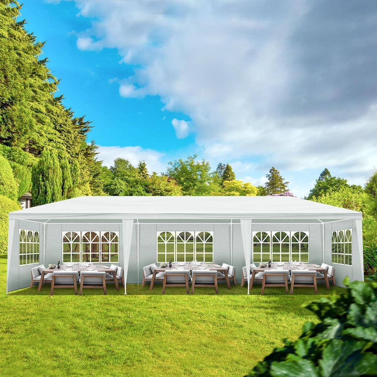 Faltpavillon 3x9m mit 8 Wänden – Wasserdicht & Robust