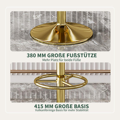 Vigosit Barhocker Set Höhenverstellbar, Drehbar & Gepolstert, Grün
