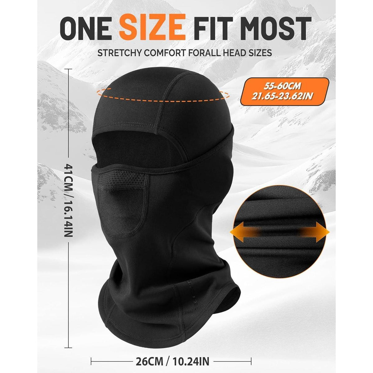 Sturmhaube Fleece Balaclava Schwarz – Warm & Winddicht für Ski, Motorrad & Fahrrad